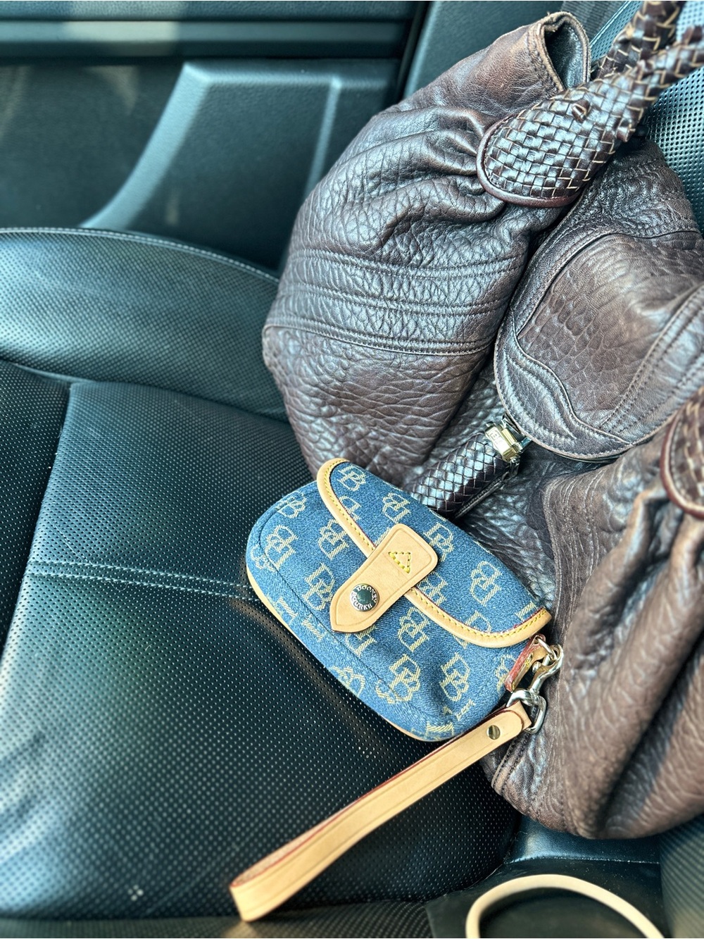 Dooney & Bourke Denim Monogram Wristlet